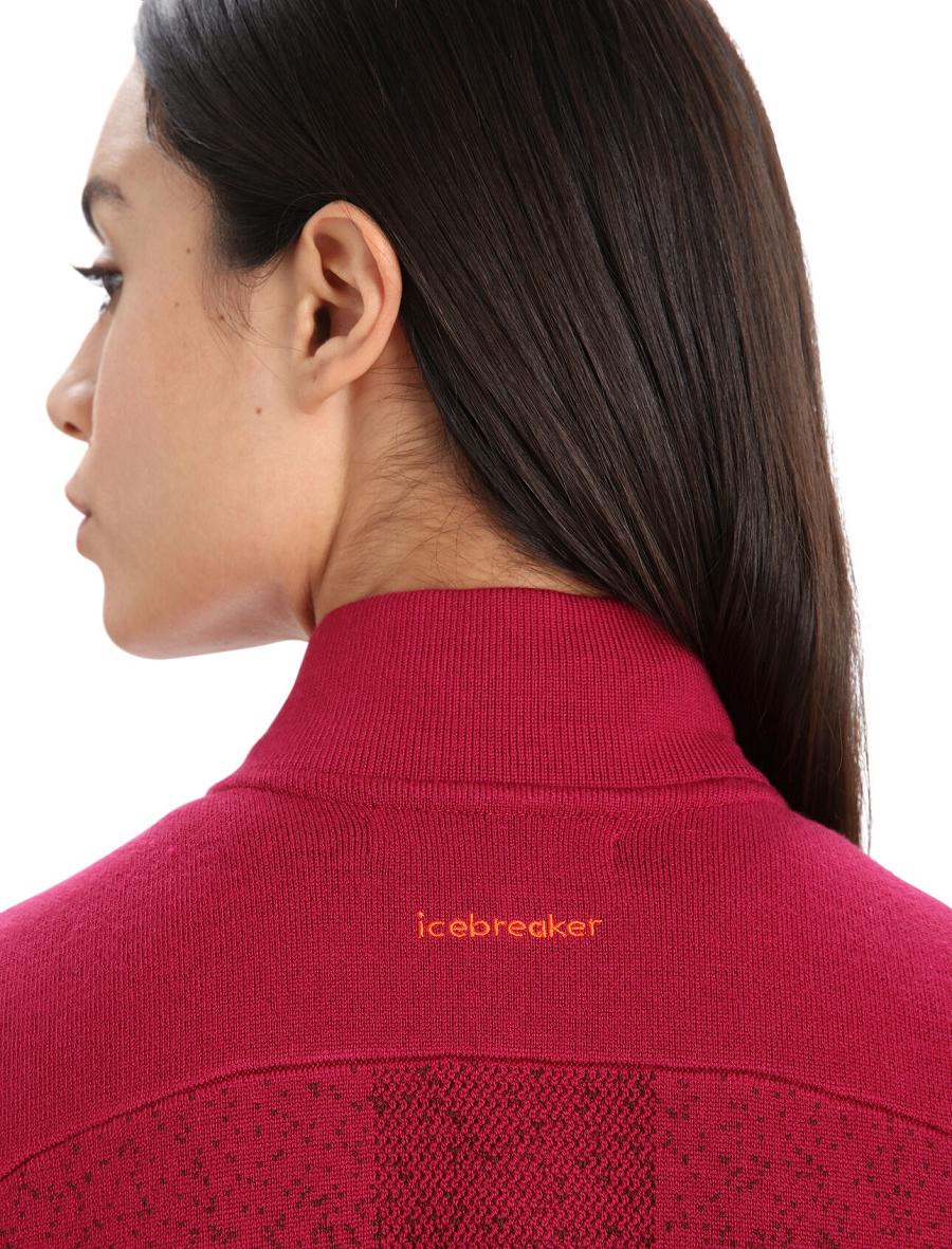 Cherry / Espresso Icebreaker ZoneKnit™ Merino Insulated Vest Into the Deep Women's Jackets | AU 1657VRWD